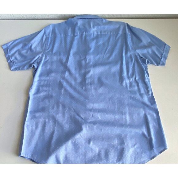 James Campbell Blue White Pattern Short Sleeve Button Shirt Men’s Sz L - Picture 10 of 13